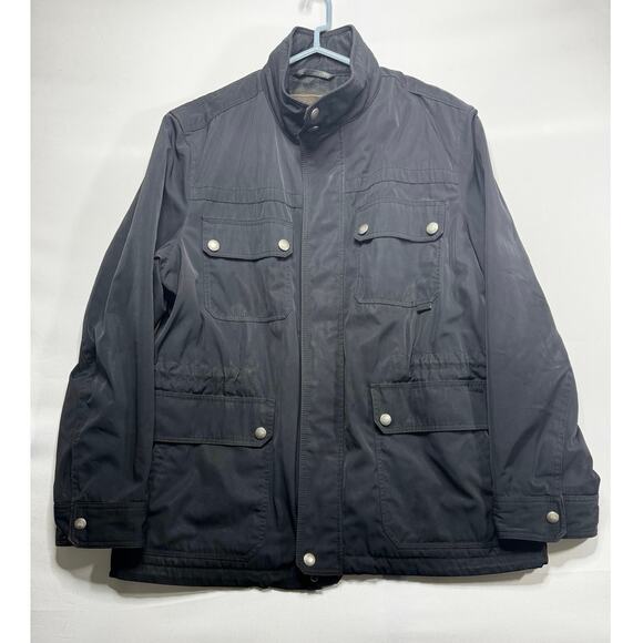 Coach Men's Black Coated Field Jacket with Hideaway Hood - Size XL - Picture 1 of 7
